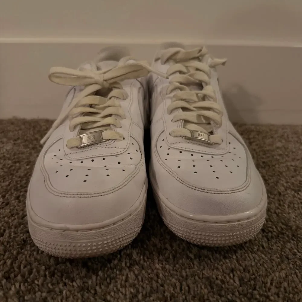 NIKE Men's Air Force 1 '07 Shoes Size 9.5 In White/White